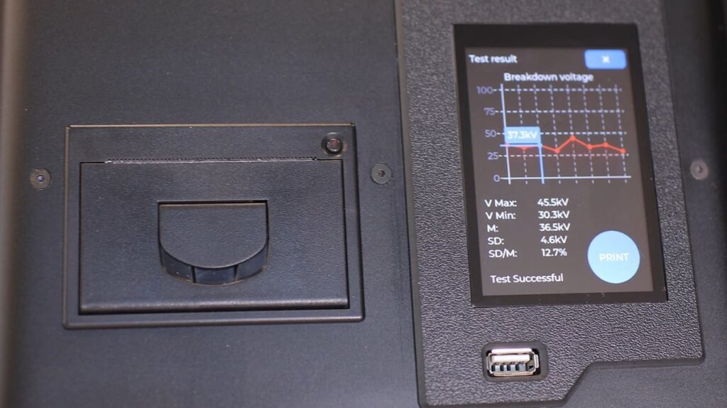 Medidor de rigidez dieléctrica de aceite TOR-80